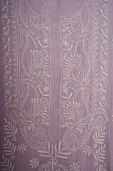 Mulmul Cotton- Chikankari Unstitched 3 Pc Suit Set-Lavender